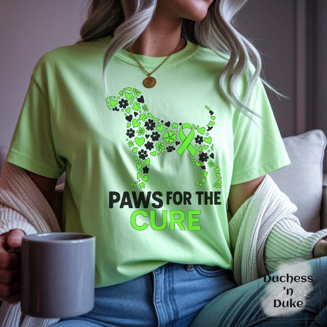 Paws för en bot blodcancer lymfom medvetenhet t shirt (Paws for a Cure Blood Cancer Lymphoma Awareness T-Shirt)