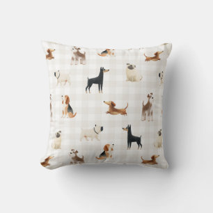 Paws Gingham underbara hundar Kudde