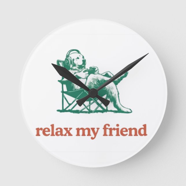 Paws & Headsets Rund Klocka (Framsida)