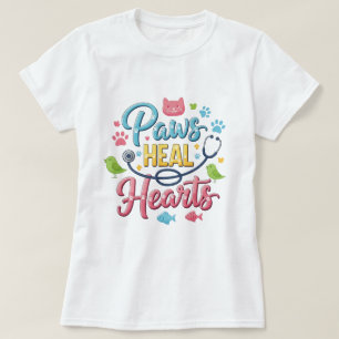 Paws Heal Hearts Veterinär T-Shirt