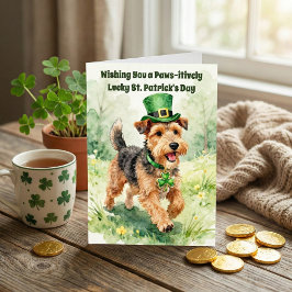 Paws-itively Lucky St. Patrick's Day Terrier Kort