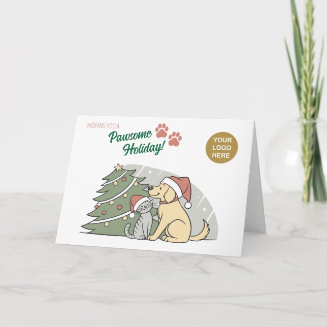 Paws & Joy Pet Care Julhälsningskort Helgkort (Framsida)