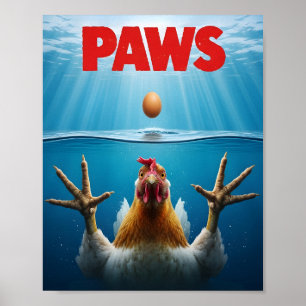 PAWS Kyckling Meme – Humor om fjäderfä inspirerad Poster