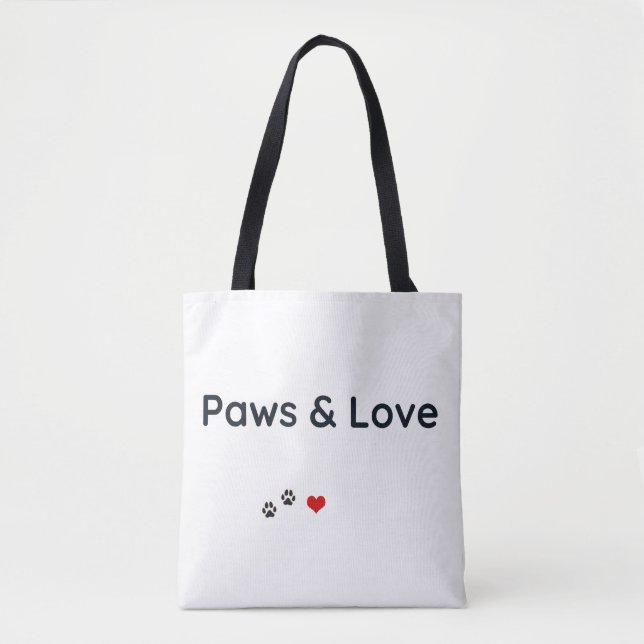 Paws & Love Husdjursälskare Totebag Tygkasse (Framsida)