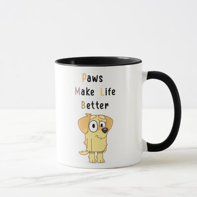 Paws Make Life Better Mug – Cute Dog Illustration  Mugg (Höger)