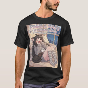 Paws & Naps Den Ultimata Siestan Mysig Anime Tjej T Shirt