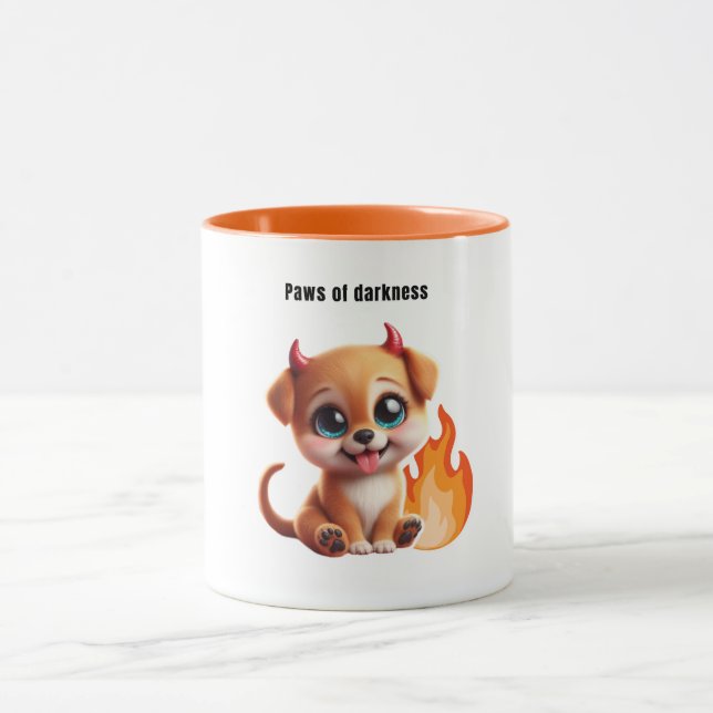 Paws of Darkness Fire Dog Coffee Mug Mugg (Center)