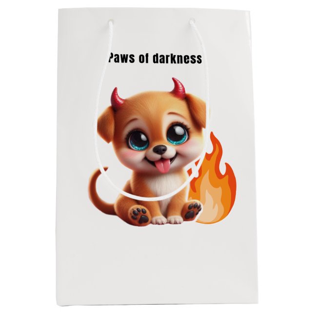 Paws of Darkness Fire Dog Gift Bag – Cute Dark  (Framsidan)
