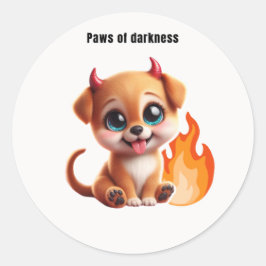 Paws of Darkness Fire Dog Sticker Runt Klistermärke