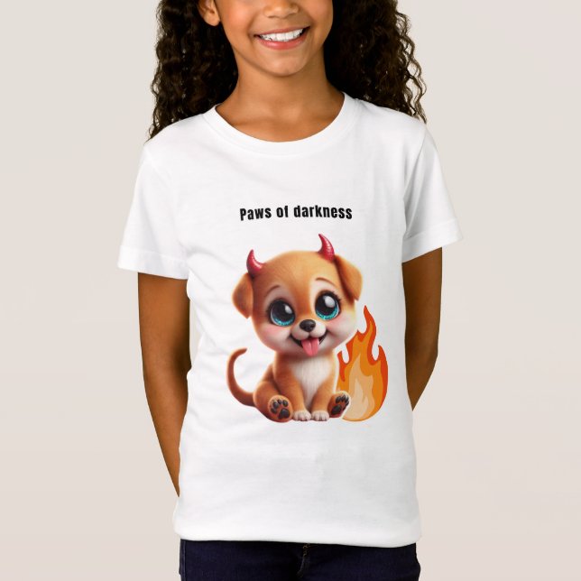 Paws of Darkness Fire Dog T-Shirt (Framsida)