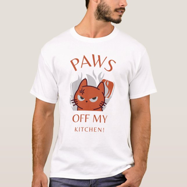Paws Off My Kitchen! - Cat Pickleball T Shirt (Framsida)