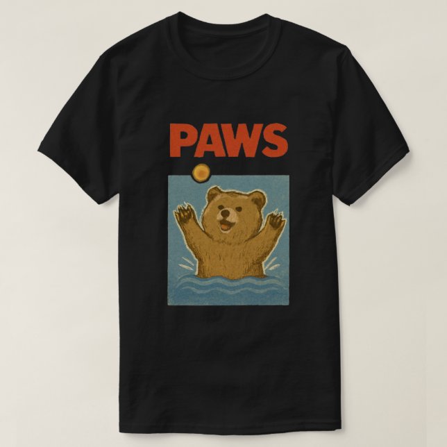 Paws Parody Black bear Chasing Cute Scared Mouse  T Shirt (Design framsida)