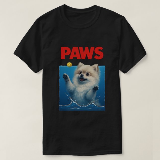 Paws Parody Black dog Chasing a Cute Scared Mouse  T Shirt (Design framsida)