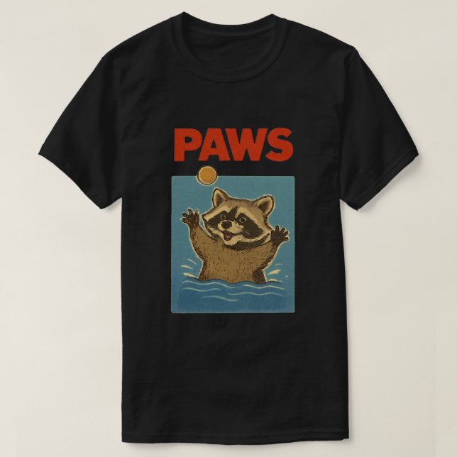 Paws Parody Black raco Chasing Cute Scared Mouse  T Shirt (Design framsida)
