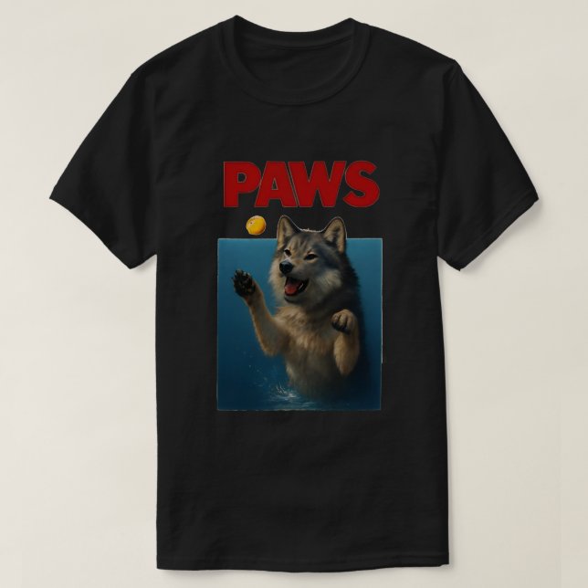 Paws Parody Black Wolf Chasing Cute Scared Mouse  T Shirt (Design framsida)