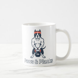Paws & Planks Buff Dog Gym Affisch Kaffemugg
