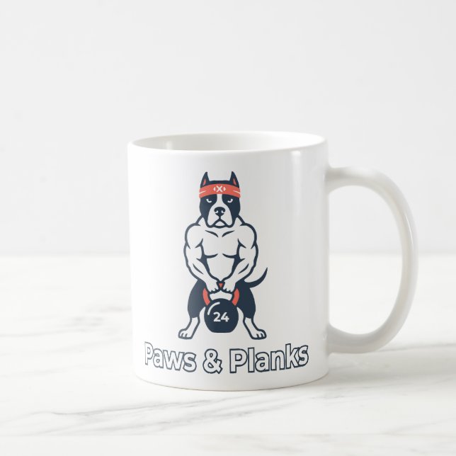 Paws & Planks Buff Dog Gym Affisch Kaffemugg (Höger)
