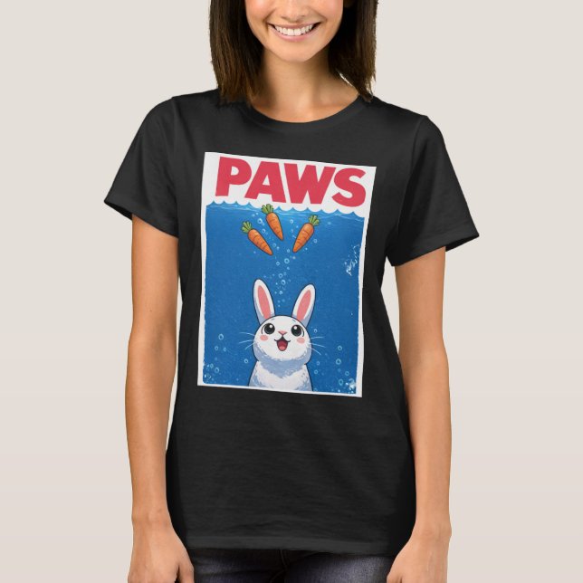 PAWS Rolig Kanin Haj T Shirt (Framsida)