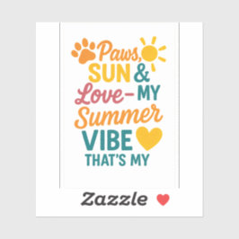Paws, Sun & Love – Summer Vibes for Pet Lovers Klistermärken