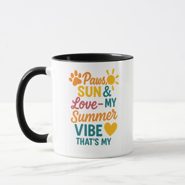 Paws, Sun & Love – Summer Vibes for Pet Lovers Mugg (Vänster)