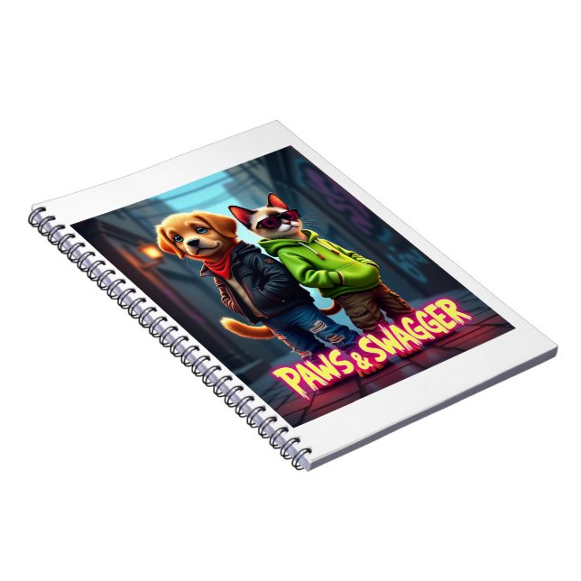 Paws & Swagger™ Söt Husdjursinspirerad – Stil Anteckningsbok (Högra Sidan)