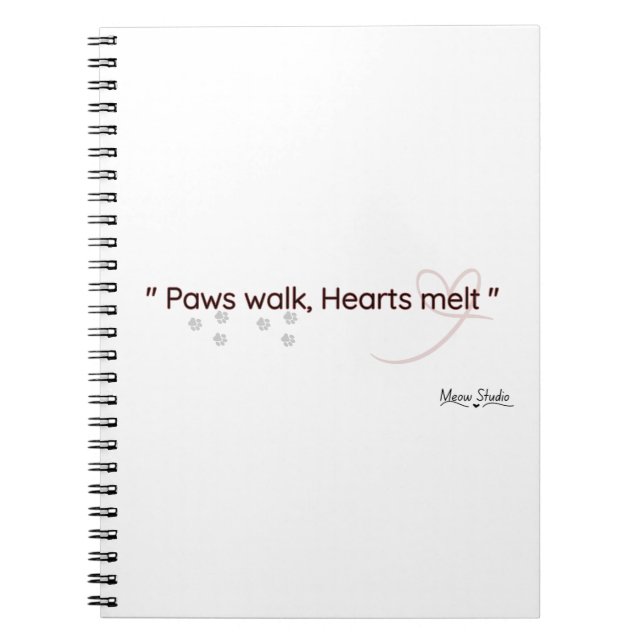 Paws Touch, Hearts Feel Notebook Anteckningsbok (Framsidan)