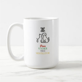 Paws Under the Mistletoe – Cute Christmas  Kaffemugg