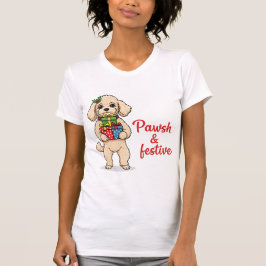 Pawsh and Festive Dog Shirt, Fancy Christmas Dog T Shirt