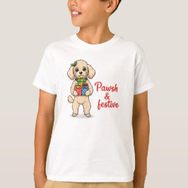 Pawsh and Festive Dog Shirt, Fancy Christmas Dog T Shirt