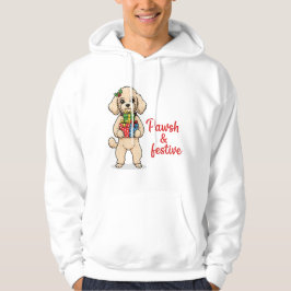 Pawsh och festlig hundhoodie, snygg julhund tröja hoodie