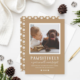 Pawsistigt oförglömligt år med Hund Photo Holid Julkort