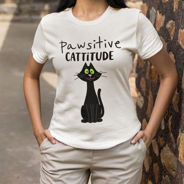 Pawsitiv cattitude t shirt (Skapare uppladdad)
