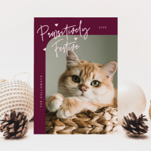 Pawsitiv julljul med kattfoto julkort