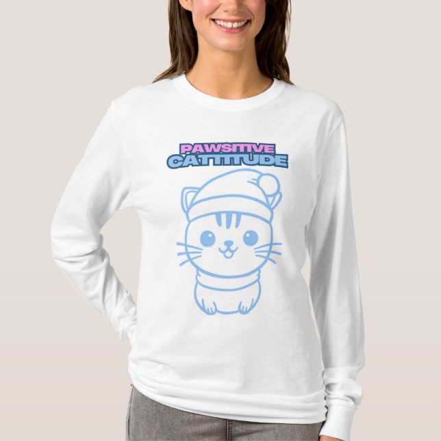 PAWSITIV KATTITUD T SHIRT (Framsida)