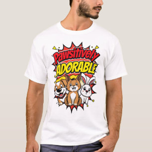 "Pawsitive Adsible: Tecknad-Stil Pets. T Shirt