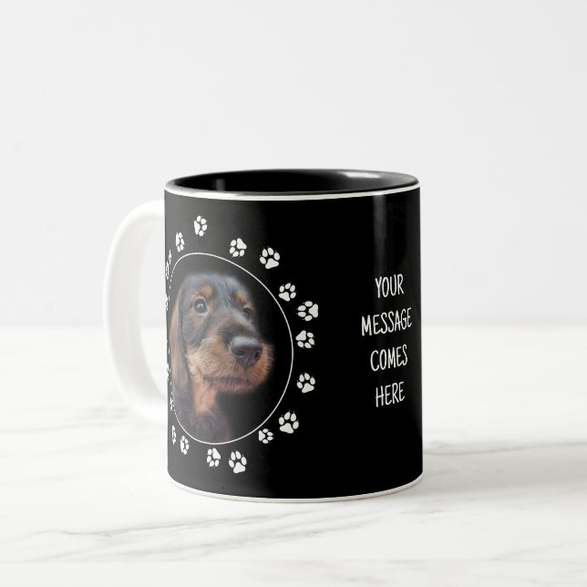 Pawsitive Adsible Wirehair Dachshund Två-Tonad Mugg (Framsida vänster)