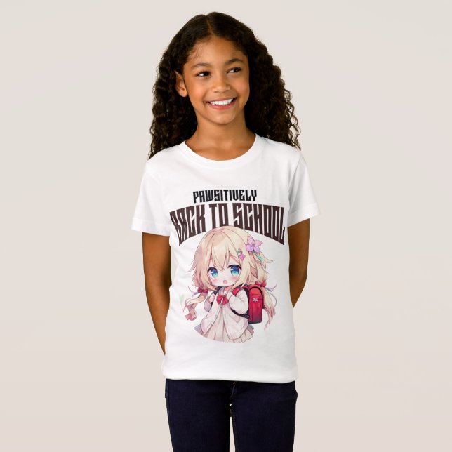 Pawsitive Back to school - Cute Hund T-Shirt för (Hel framsida)
