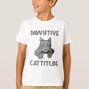 Pawsitive Cattitude katt Tee Shirt