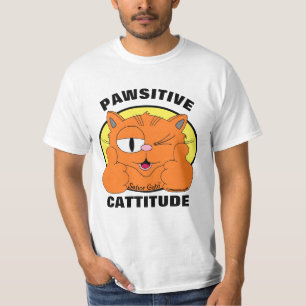 PAWSITIVE CATTITUDE Positive Attitude Cat Pun T Shirt