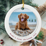 Pawsitive Covid Quarantine Red Hund Pet Photo Julgransprydnad Keramik<br><div class="desc">Pawsivt bästa år någonsin! Enligt hundar! Dekorera träd eller skicka en speciell gåva med den här toppen anpassningsbarna för söta personliger som husdjur till fotojultomdekoration. Denna roliga pandemiska karantänprydnad vid hund kommer att vara en favorit bland alla hundälskare. Lägg till din hund foto och anpassa dig med namn och år....</div>