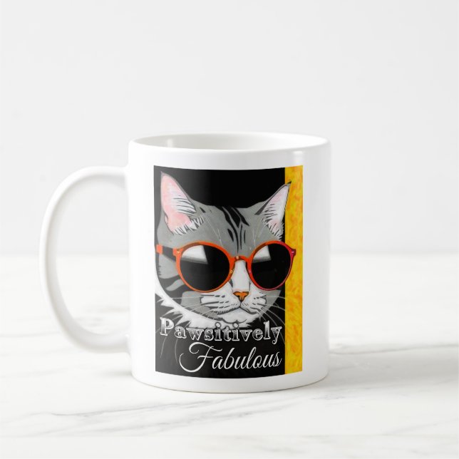 Pawsitive Fabulous Cat Kaffemugg (Vänster)