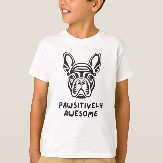 Pawsitive Fantastisk Bulldog T Shirt (Framsida)