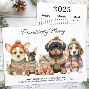 Pawsitive God jul 2025 Calendar Hund Pet Julkort