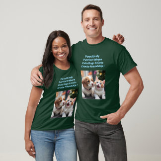 Pawsitive Purrect Hund & Cat T-Shirt Design.
