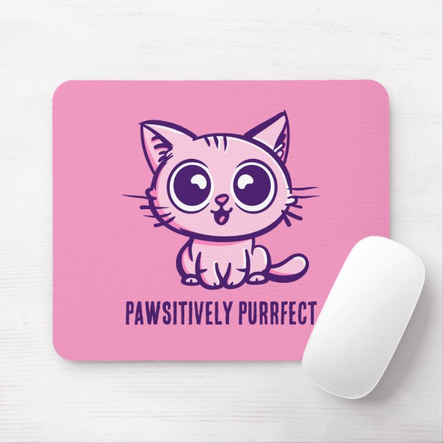 Pawsitive Purrect, vacker Manga Kitten Musmatta (Med mus)