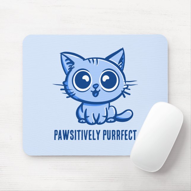 Pawsitive Purrect, vacker Manga Kitten Musmatta (Med mus)