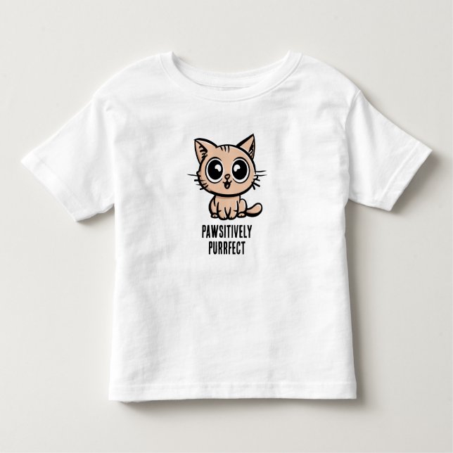 Pawsitive Purrect, vacker Manga Kitten T Shirt (Framsida)