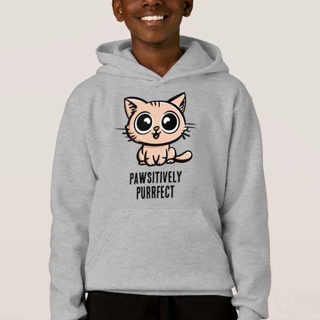 Pawsitive Purrect, vacker Manga Kitten T Shirt (Framsida)