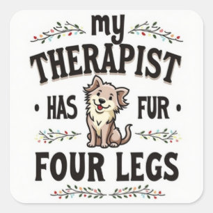 Pawsitive Therapy Sticker Fyrkantigt Klistermärke