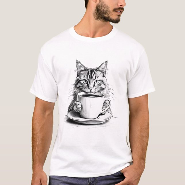 Pawsitive Vibes & Coffee T Shirt (Framsida)
